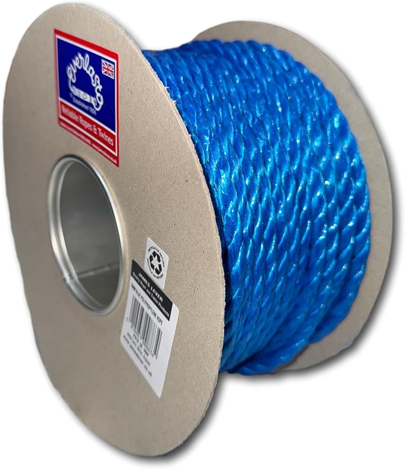 Everlasto Blue Polypropylene Rope 50m Trade Reels 6mm 8mm 10mm 12mm 14mm