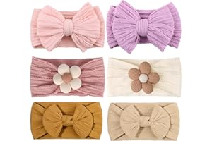 Baby Headbands 6 Pack Soft Stretchy Hairbands for Newborn Infant Baby Toddler Girls Bows Child Hair Accessories Different Sha