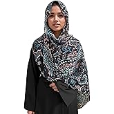 MiaoChoice Fashion Printed Long Scarf Spring Fall Travel Head Wrap Shawl for Women,Lightweight Cotton feeling Hijab