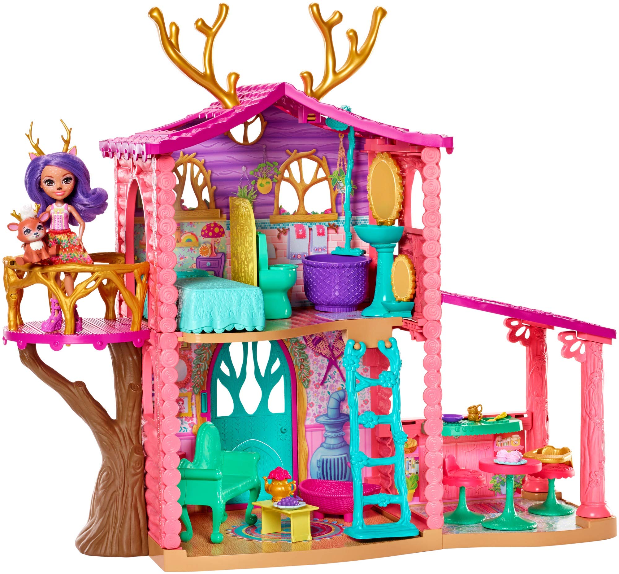 Enchantimals Cozy Deer House Playset with Danessa Deer Doll & Sprint Figure, packaging may vary