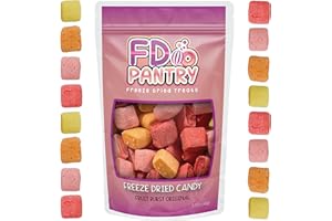 FD PANTRY Freeze Dried Fruit Bursts Candy - Original Hard Candy Mix 5oz Treat Snack Gift Bag Cherry, Strawberry, Lemon, Orange Candies Freeze-Dried