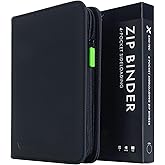 Vault X 4 Pocket Zip Trading Card Binder 160 Cards Exo-Tec (Black) | Holds 160 standard-size TCG cards in 20 side-loading 4-pocket pages. Padded, water-resistant Exo-Tec cover.