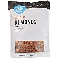 Amazon Brand - Happy Belly Whole Raw Almonds, 48 Ounce