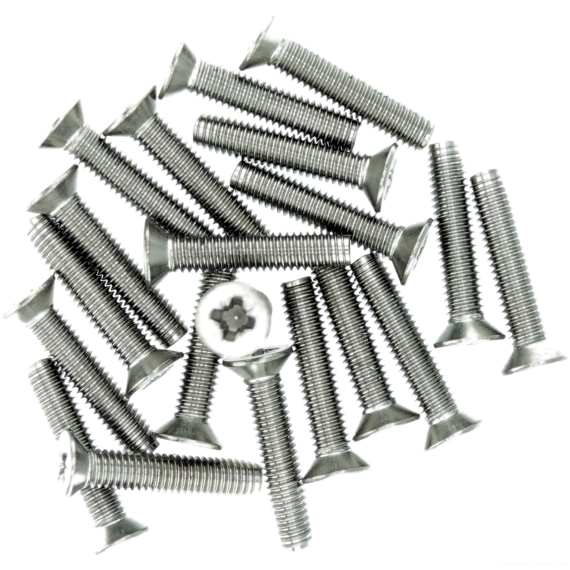 M2.5 (2.5mm x 12mm) Pozi Countersunk Thread Rolling Screw - Stainless Steel (A2) (Pack of 20) — image 1
