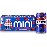 Pepsi Wild Cherry Cola Soda Pop Mini Cans, 7.5 Ounce Mini Cans (10 Pack) | Soda Pop