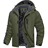 MAGCOMSEN Men's Winter Coats Ski Snow Water Resistant Jacket Warm Fleece Parka Raincoats with Hood for Hiking Work