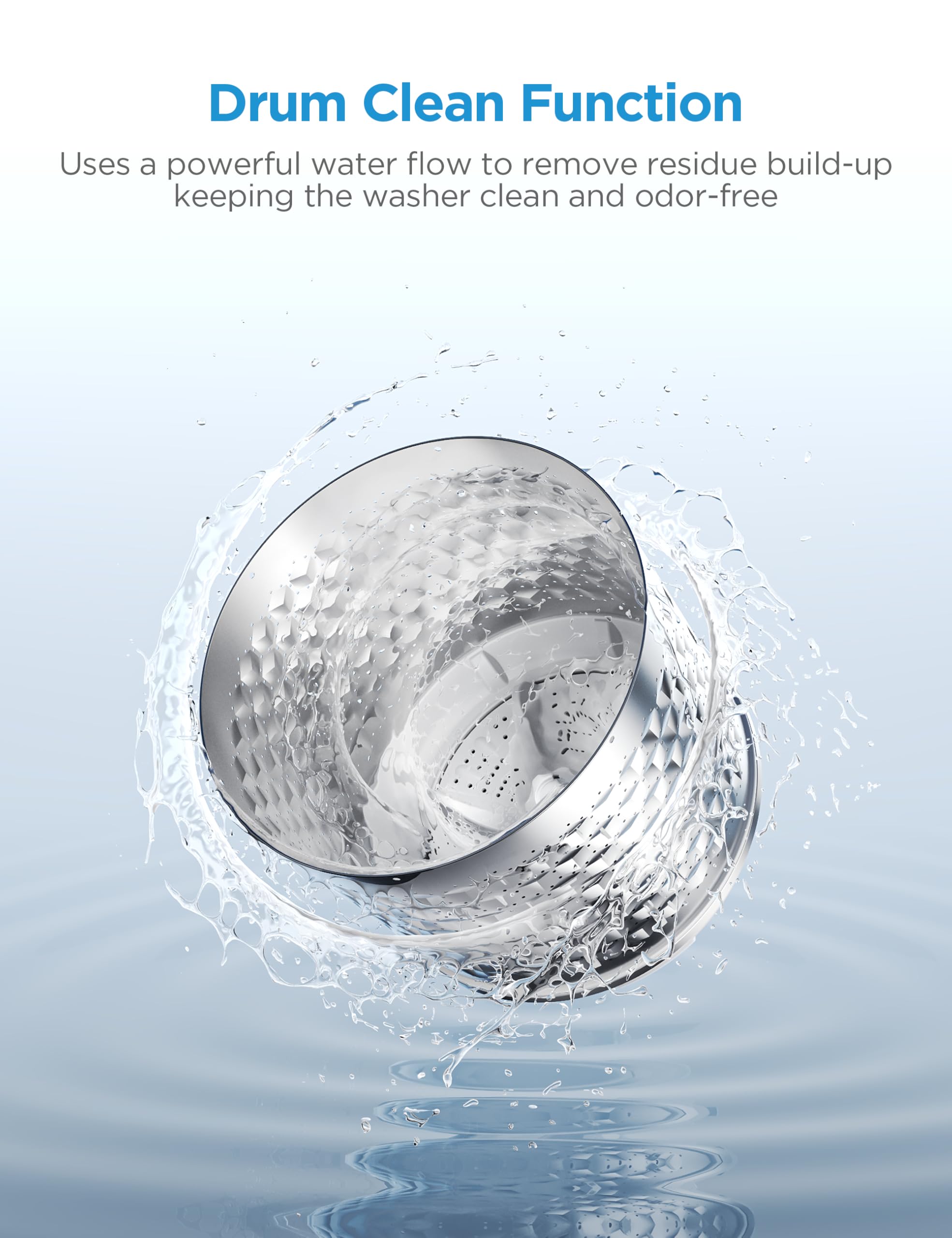 Midea MLTW09M1BWW Portable Washer with 6 Cycles, Drum Clean, Quick, Stainless Steel Tub, Transparent Lid, LED Display Washing Machine, 0.9 cu. ft, White