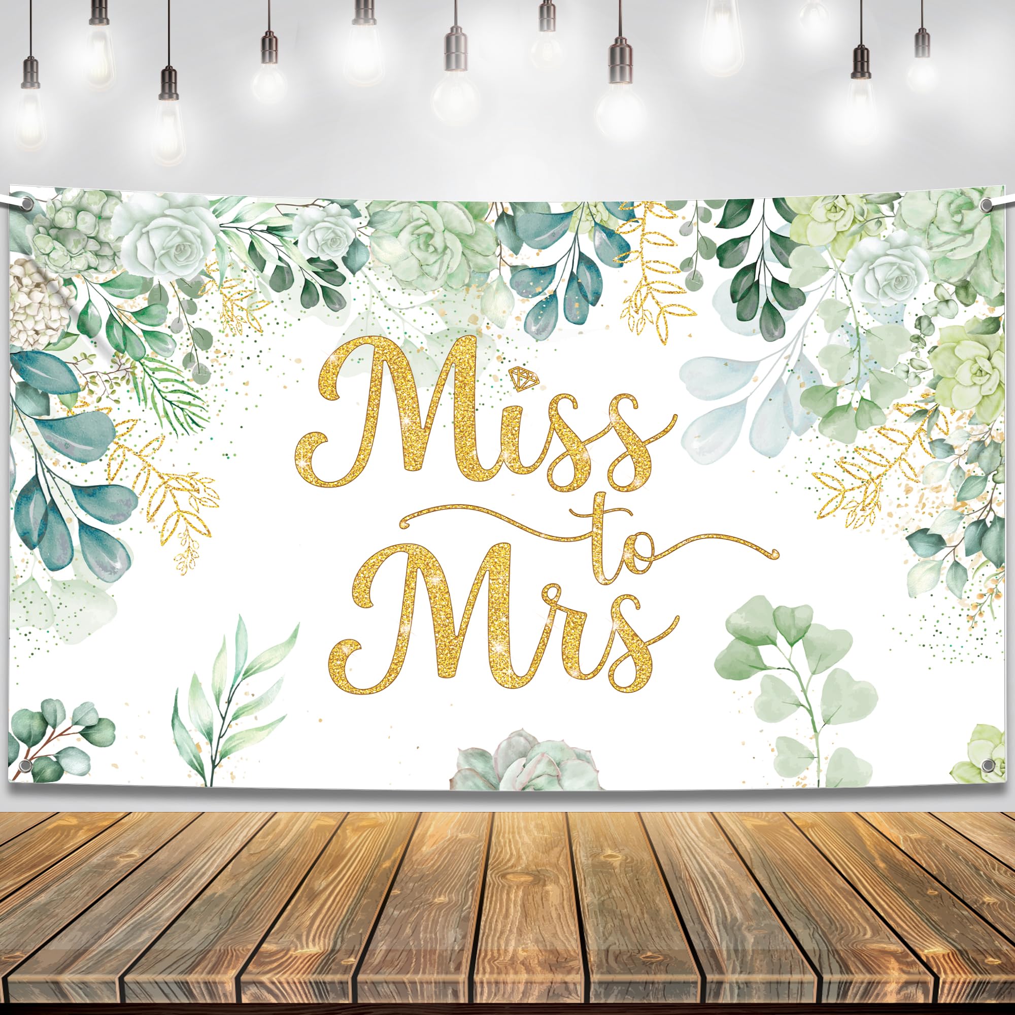 Miss To Mrs Gold Poster Banner - DE