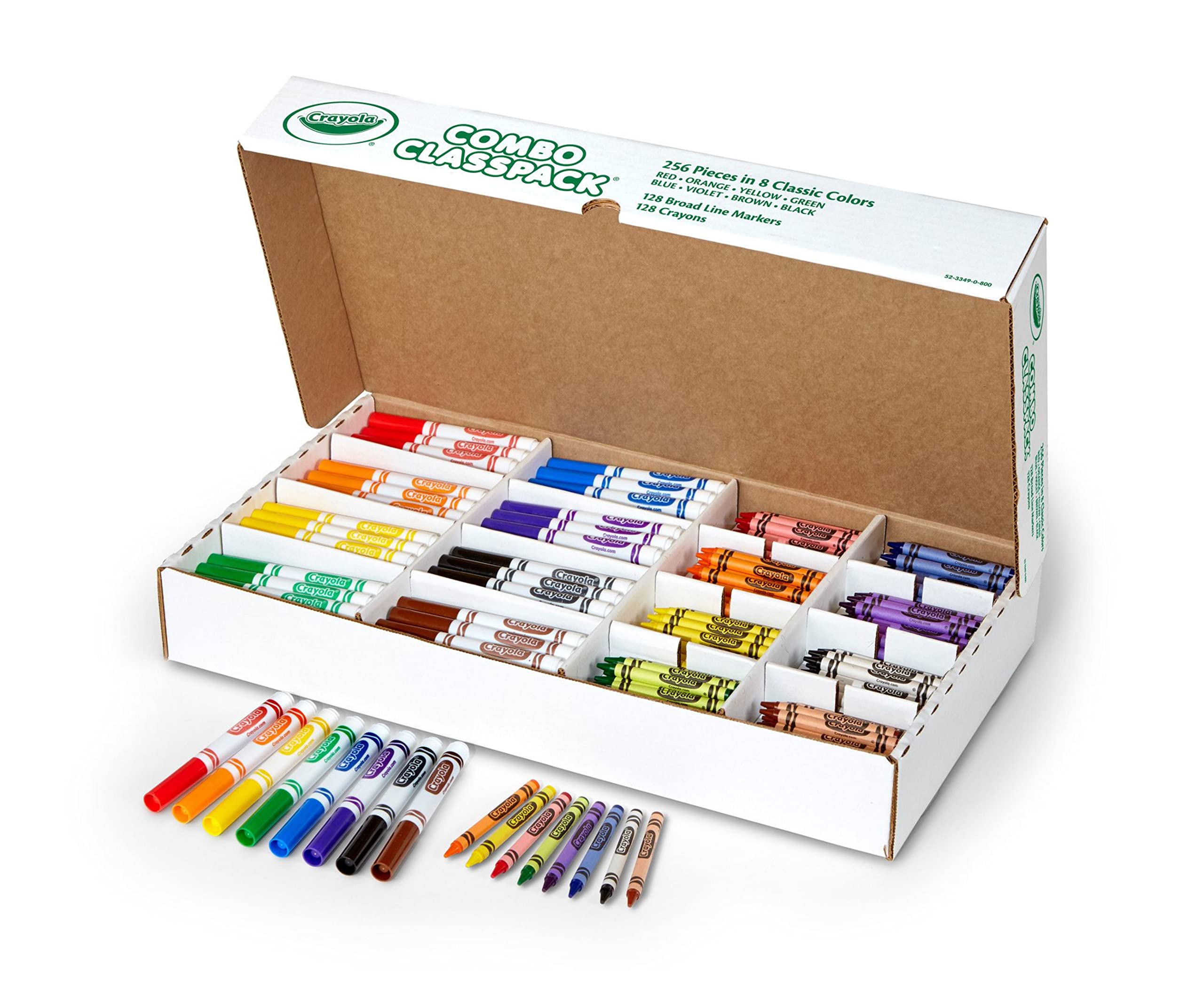 Crayola Crayons and Washable Markers Classpack (256ct), Bulk Back to School Supplies for Teachers, Essential Teacher Classroom Must Haves