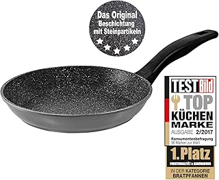 STONELINE Bratpfanne 20 cm, auch für öl- und fettfreies Braten, kratzfeste Antihaftbeschichtung mit echten Steinpartikeln, Induktionspfanne