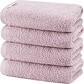 SEMAXE Purple Hand Towels for Bathroom, 100% Cotton Towels with Hanging Loops, Soft and Highly Absorbent, 4 Pack Hand Towel Set for Gym, Shower, Hotel, Spa and Kitchen