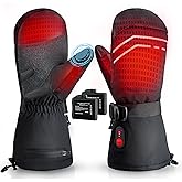 Kakashi Heated Mittens for Men Women, 7.4V 3200mAh Electric Battery Winter Heated Gloves, Waterproof Hand Warm Gloves for Ski Snowboarding Hunting Fishing