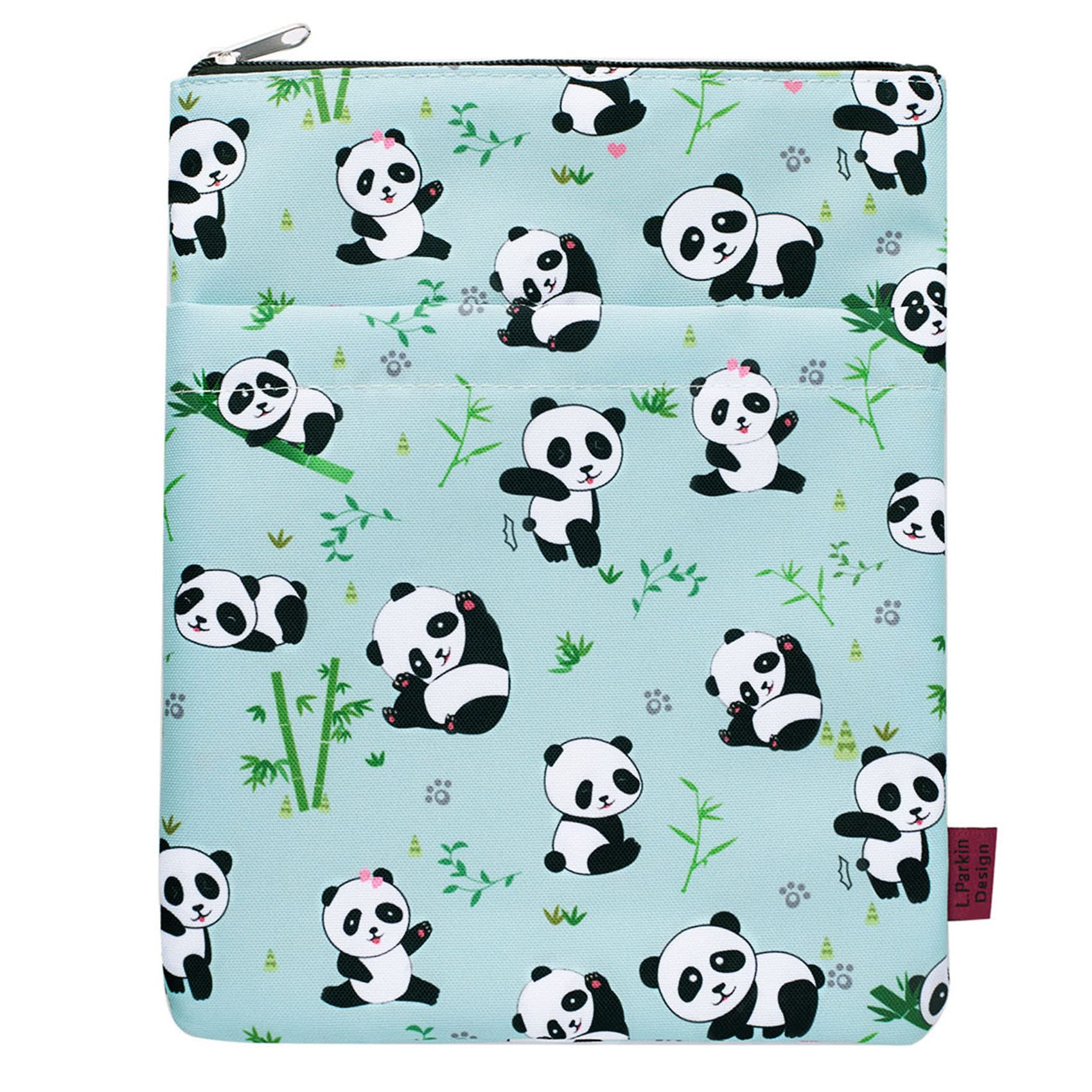 Book Sleeve Panda Protector, Book Covers for Paperbacks, Washable Fabric, Book Sleeves with Zipper, Medium 11 Inch X 8.7 Inch Bookish Gift