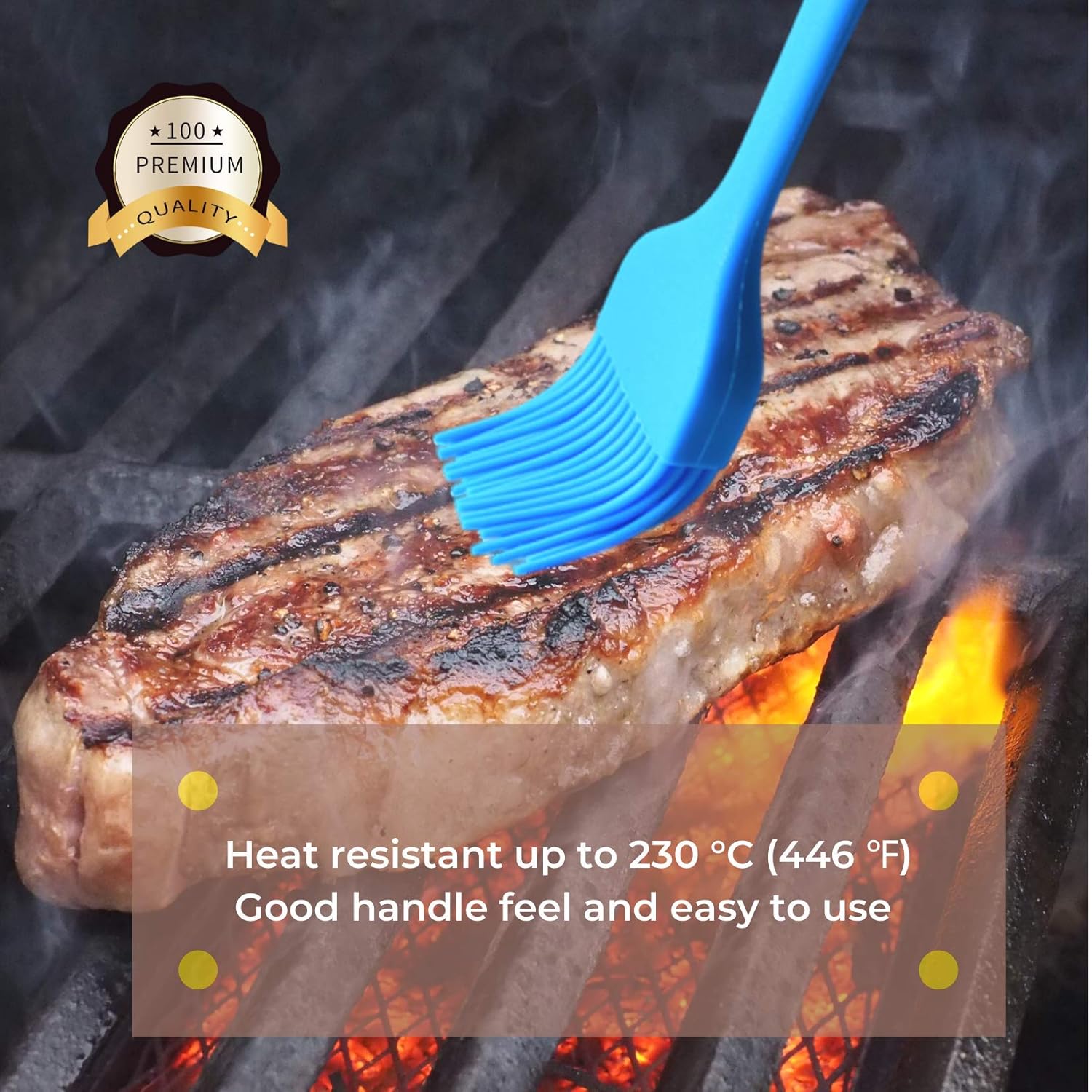 Silicone Basting Brush Set of 2 Heat Resistant Long Handle Pastry Brush for Grilling, Baking, BBQ and Cooking, Solid Core and Hygienic Solid Coating-Black and Blue: Kitchen & Dining