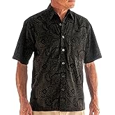 Johari West Men's Hawaiian Shirt Short Sleeve Button Down Casual Tropical Shirt