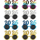 FYYZY Happy New Year Eyeglasses 2026-8 Pack Party Supplies, Photo Booth Props for New Year's Eve Party Decor