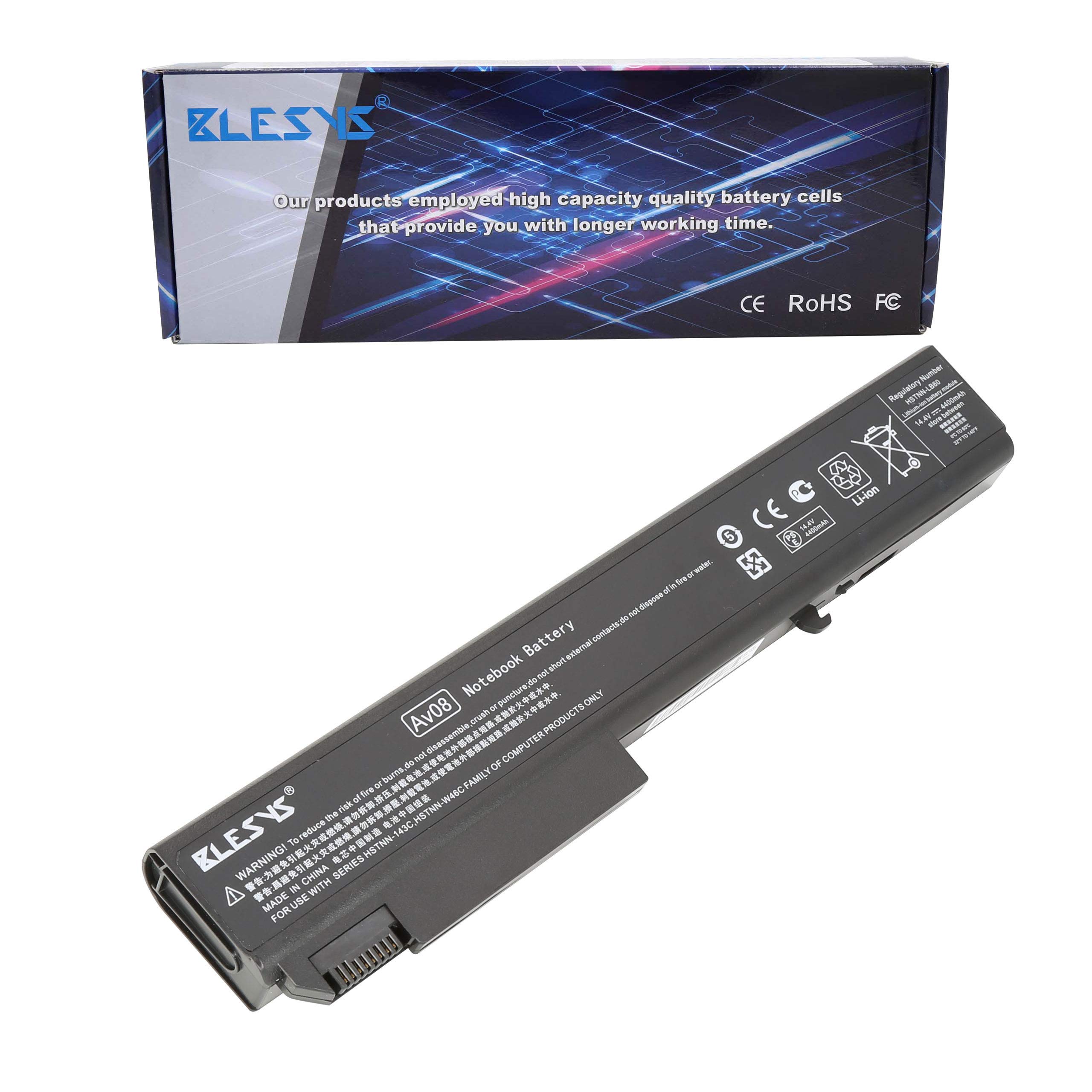 BLESYS Compatible with Laptop battery HP EliteBook 8530P 8530W 8540W 8540P 8730P 8730W 8740W 484788-001 493976-001 AV08 HSTNN-LB60 HSTNN-OB60 HSTNN-XB60 KU533AA battery