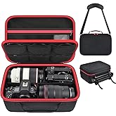 Camera Case for Canon EOS Rebel T7/R50/R6 Mark II/R100, for Sony Alpha 7 IV/ ZV-E10/ A6400/ A6700/A6100, for Nikon D7500 DSLR SLR Cameras, Bag for Lens/ Battery/ Tripod, with Shoulder Strap - Box Only