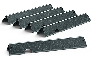 Unicook 66032 Grill Flavorizer Bars for Weber Genesis II/LX 300 Series, Grill Burner Cover Replacement Parts, Heat Shields, Heat Tent, 17-inch Porcelain Steel Flavor Bars for Weber 66795, 5 Pack