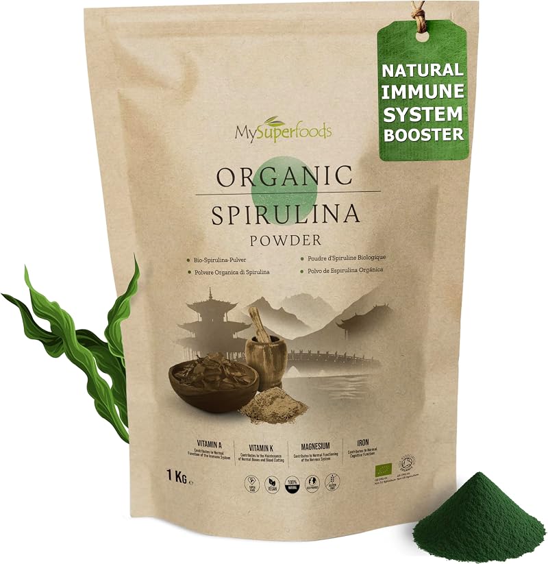MySuperfoods Spirulina Powder Organic 1kg Vegan Calcium Rich