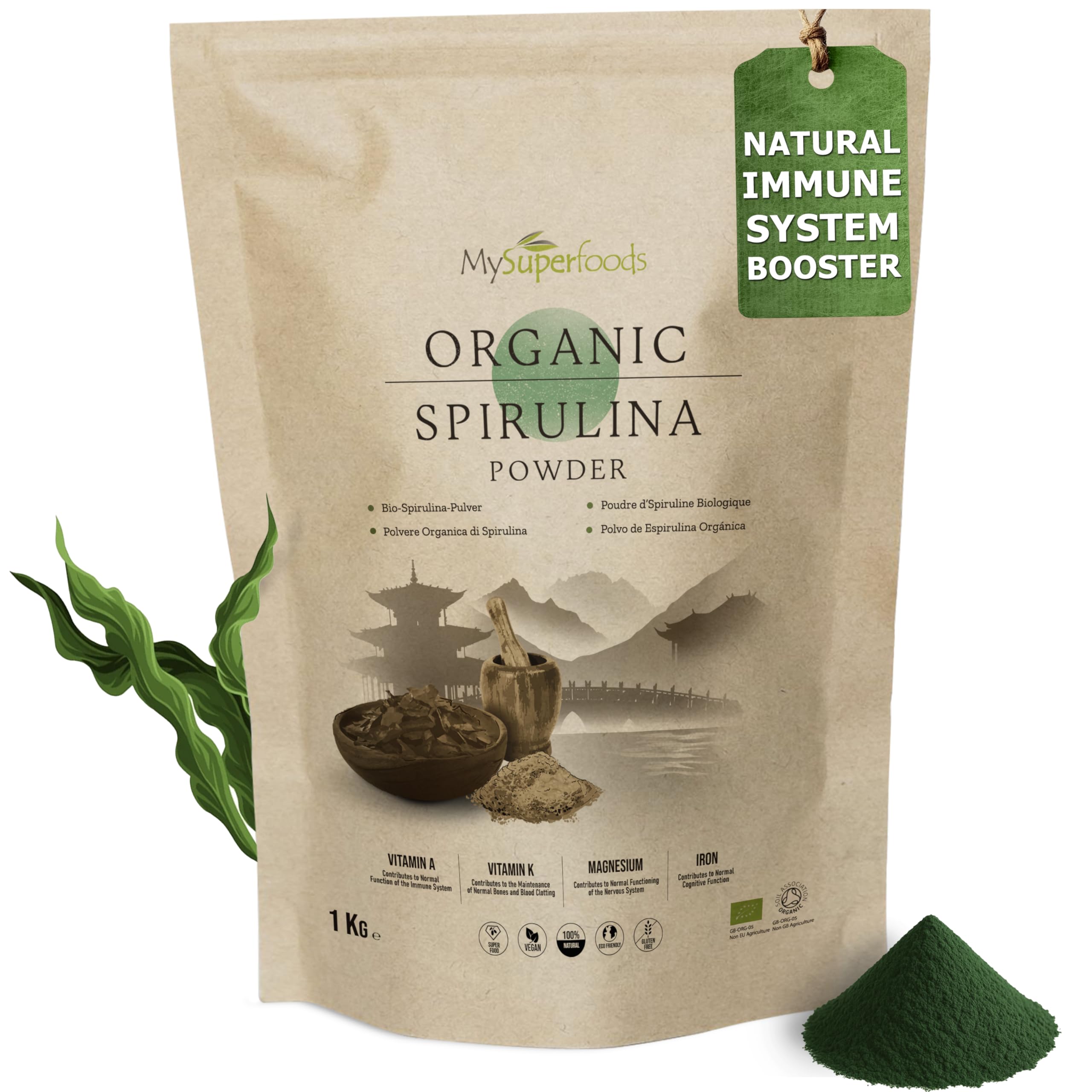 Spirulina Powder | Organic | 1kg | Natural Immune System Booster | MySuperfoods