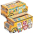 Juvale 1080 Count Teacher Reward Motivational Stickers, Bulk Rolls for Students, Classroom Necessities, Daycare Supplies with 2 School Bus Dispensers (6 Rolls, 5.7x2.7X 2.5in)