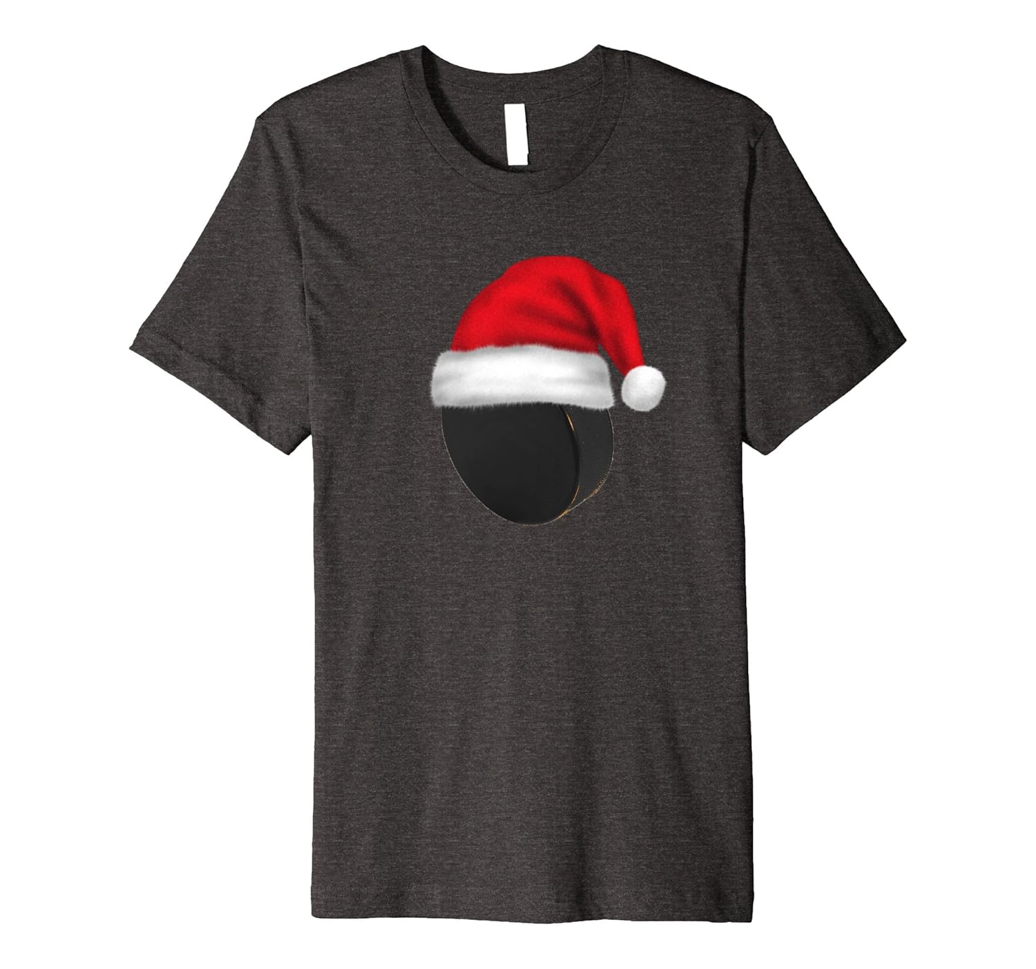 Hockey Puck Santa Hat T-Shirt Christmas Gift Clothing-ANZ