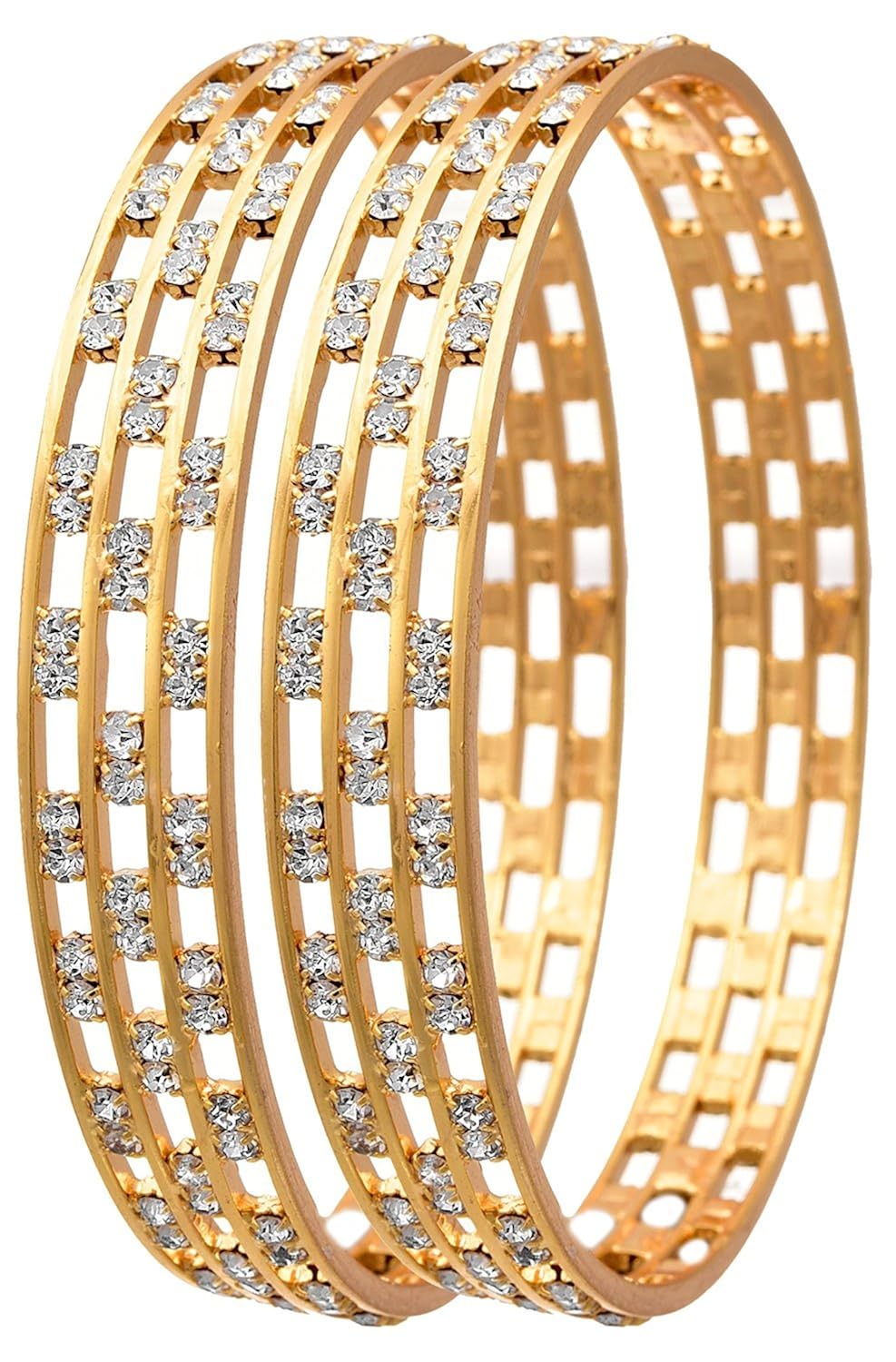 jewels galaxy elegant precious aaa american diamond bangles - pack of 2