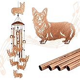 GDNSFIT Corgi Wind Chimes for Outside, Metal Windchimes Outdoors, Corgi Gifts for Women/Men, Memorial/Birthday Gifts, Garden Decor for Outside, Patio or Yard, Durable Chimes for Outdoors
