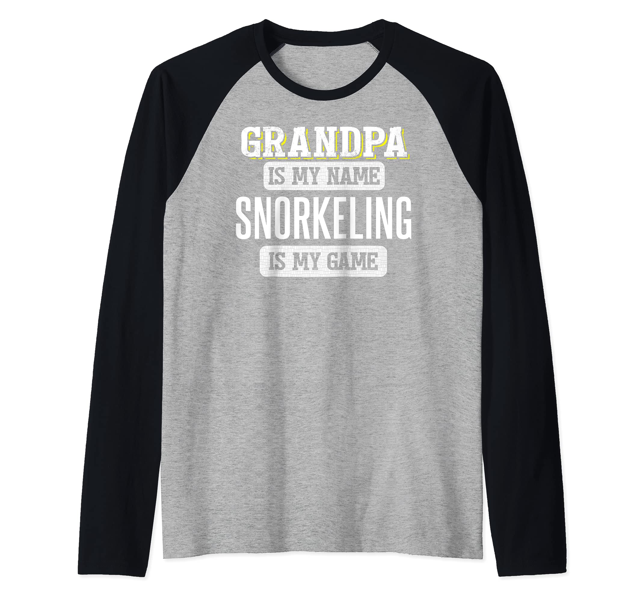 Funny Snorkeling Gift for Grandpa Fathers Day Design Raglan Baseball Tee