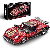 Nueris 1:18 Technic Super Sports Cars Model Sets - 426 PCS Red MOC Building Block Car Raceing Engineering Toys - Gift Idea for Adults Boys Girls for Play and Display Collection