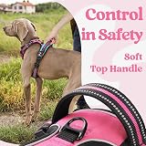 rabbitgoo Dog Harness Medium Front Back Clips Reflective Rose Pink M view 5
