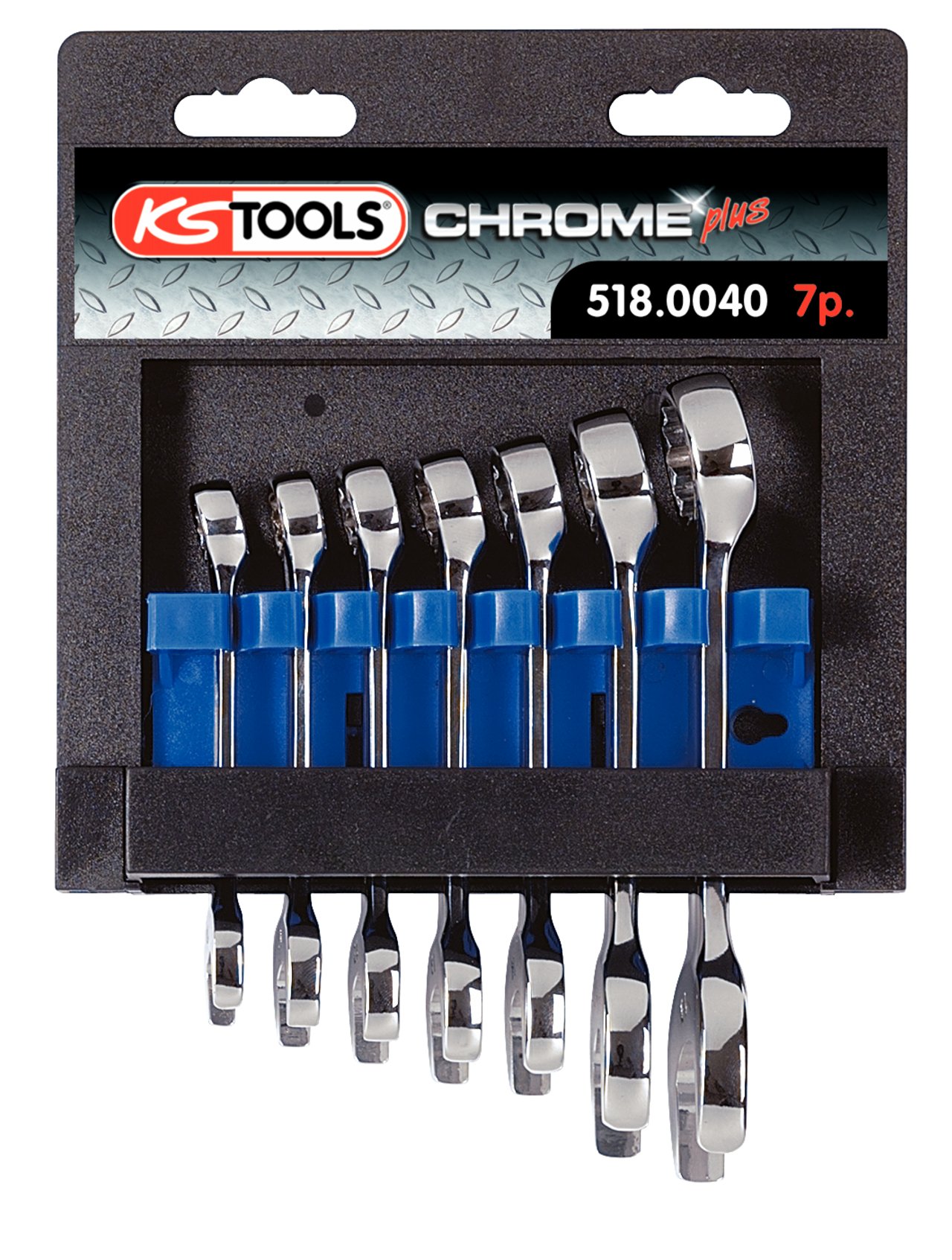 KS Tools 518.004 Chrome+ Mini-Combi Spanner Set (7 Pieces)