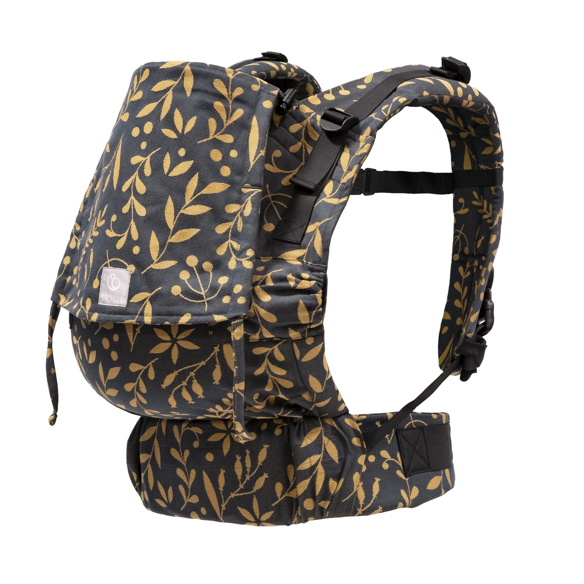 Stokke Limas Carrier Flex, Floral Gold - 2023 Version (OCS) - Full-Buckle Baby Carrier - Three Carrying Options - Safe for Babies from 1 Month/4 kg to 20 kg