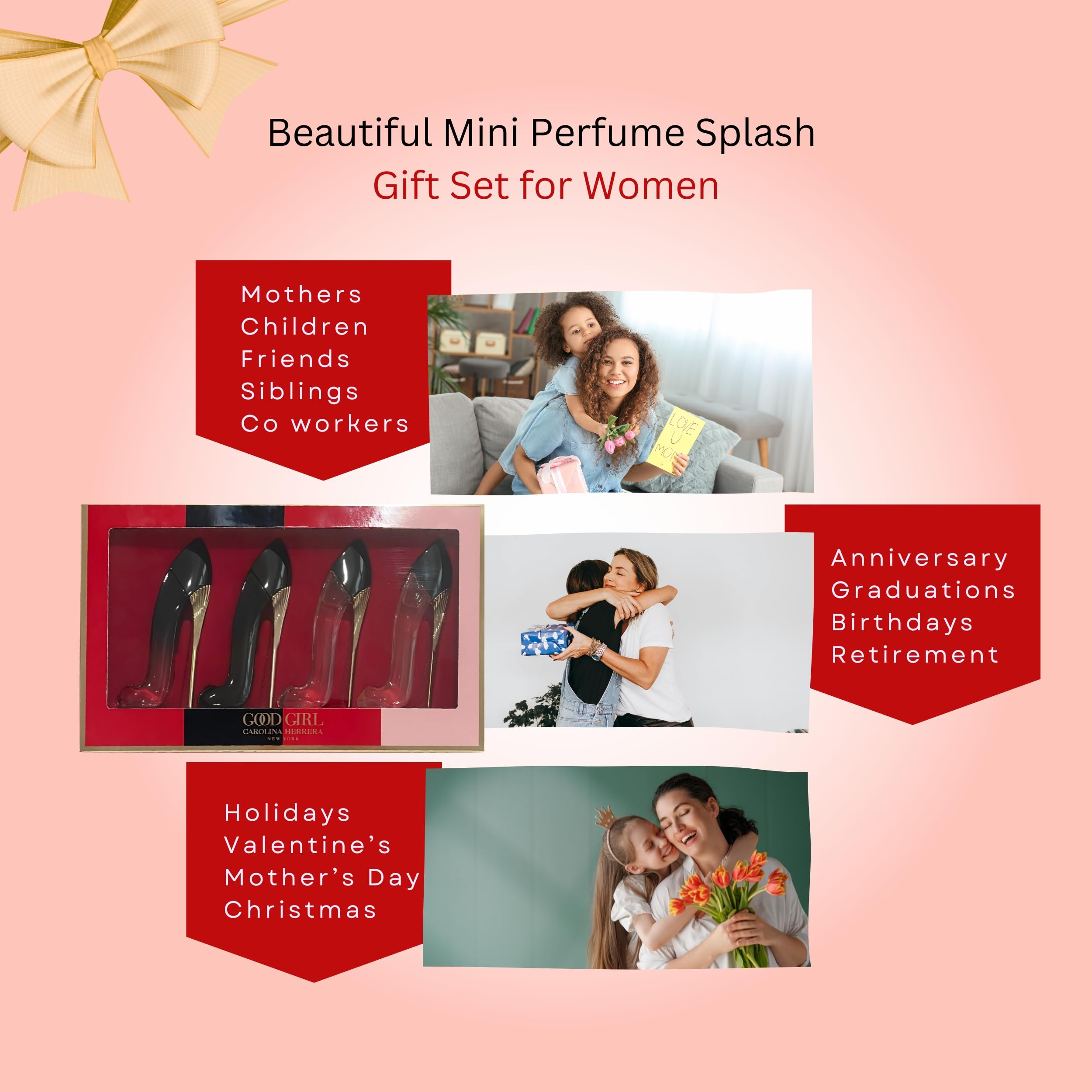 Carolina Herrera Good Girl Perfume for Women Mini Gift Set Splashes EDP 0.24 Ounce