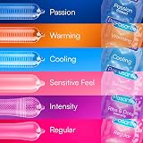 Pasante Condoms Variety Pack 50 – Mixed Flavoured, Ribbed, Thin, Extra view 3