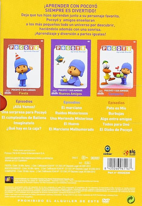 Pocoyo: Fiesta/Nuevos Amigos/Compartir - Pck 3 [DVD]: Amazon.es: Personajes Animados, David Cantolla, Luis Gallego, Guillermo Garcia, Personajes Animados, Jon Doyle: Cine y Series TV