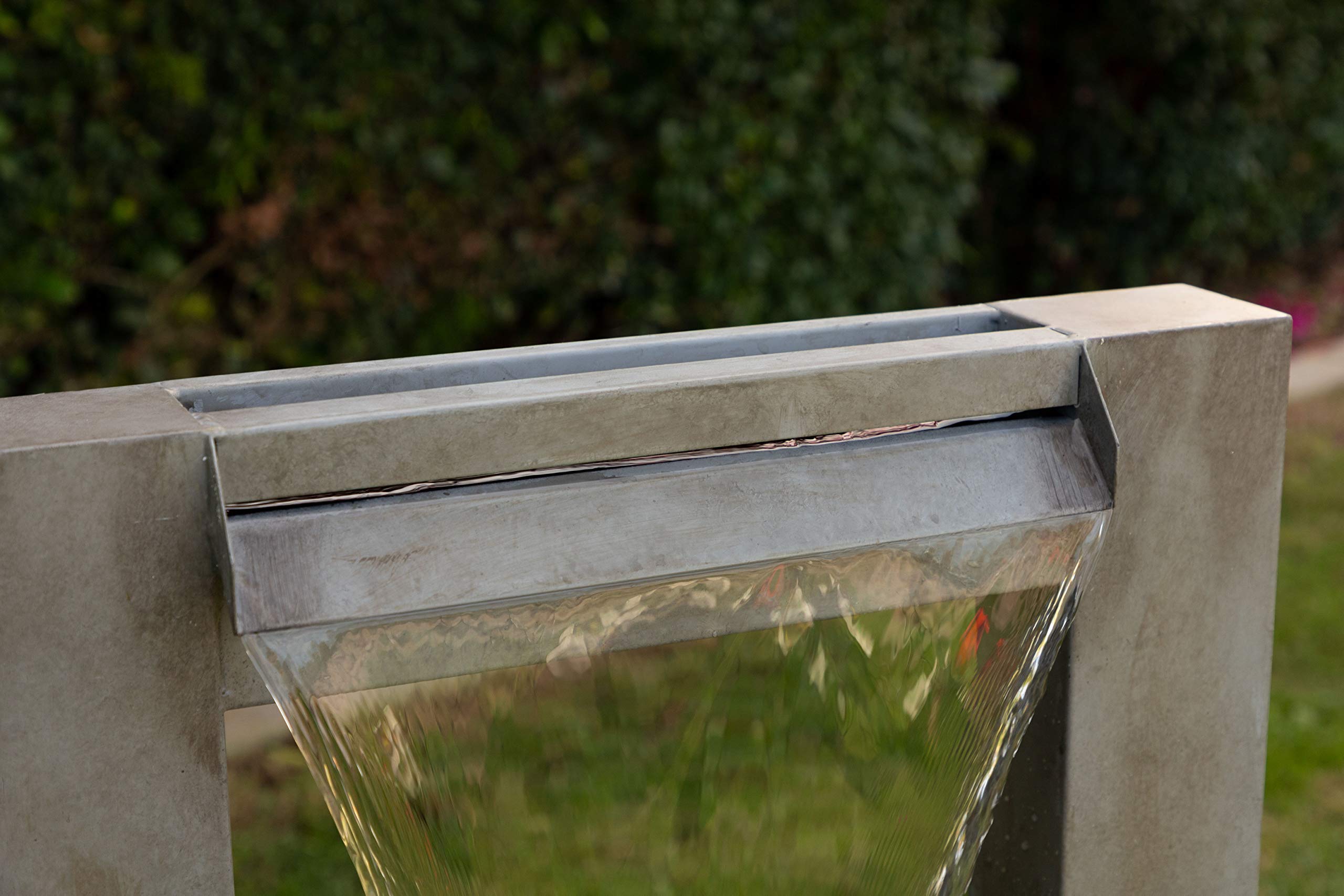 Alpine Corporation 4-Tier Modern Industrial Metal Fountain - Indoor/Outdoor Waterfall for Garden, Patio, Deck, Porch - Yard and Home Art Decor