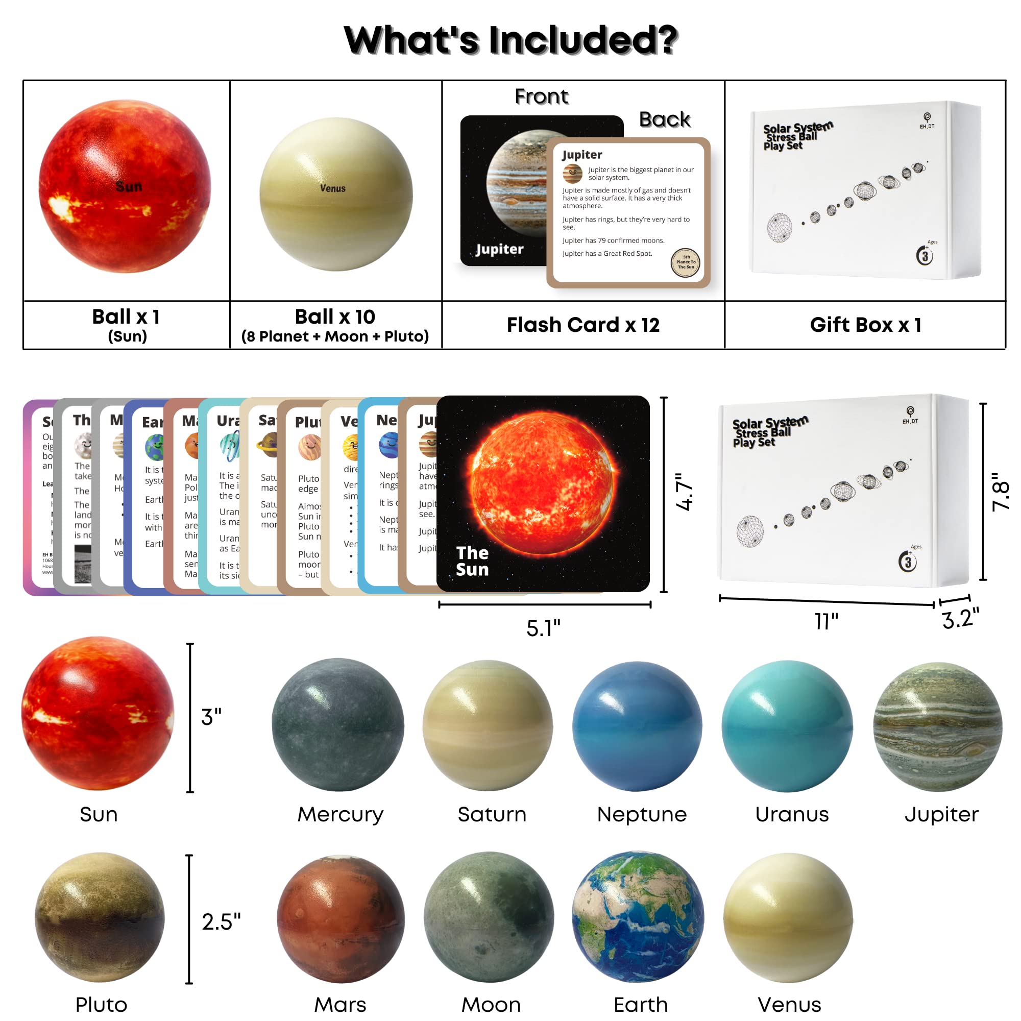 Solar System Kids Toys - Planet Balls & Space Toys for Boys 3-8 - Astronaut Themed Party Favors