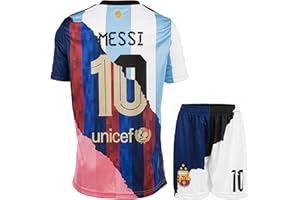 LeenBD Barcelona Miami Argentina #10 Leo. Trio Kids Soccer Jersey Shirts Football Futbol Youth Sizes