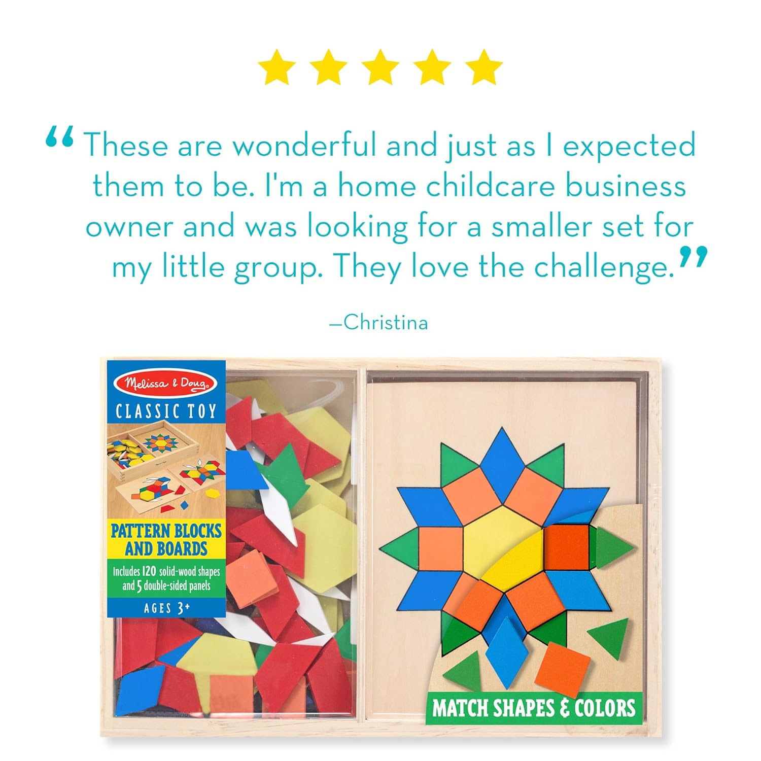 melissa & doug pattern blocks and boards classic toy