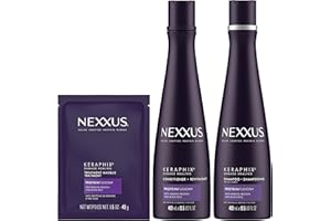 Nexxus Keraphix Gift Set for Damaged Hair with Shampoo, Conditioner and Treatment Masque made with Keratin Protein and Black 