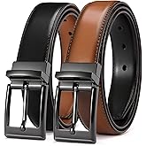 CHAOREN Reversible Belt Men 1 Piece - 1.25" Leather Dress Belt - Trim to Fit for Elegant Style