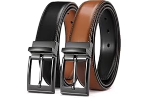 CHAOREN Reversible Belt Men 1 Piece - 1.25" Leather Dress Belt - Trim to Fit for Elegant Style
