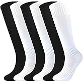 Kids Soccer Socks Boys Football Socks 6 Pairs Girls Knee High Sock Baseball Softball Sports Youth Unisex