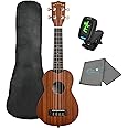 Makala Soprano Ukulele by Kala MK-S Bundle with a Tote Bag, Tuner and Lumintrail Polishing Cloth