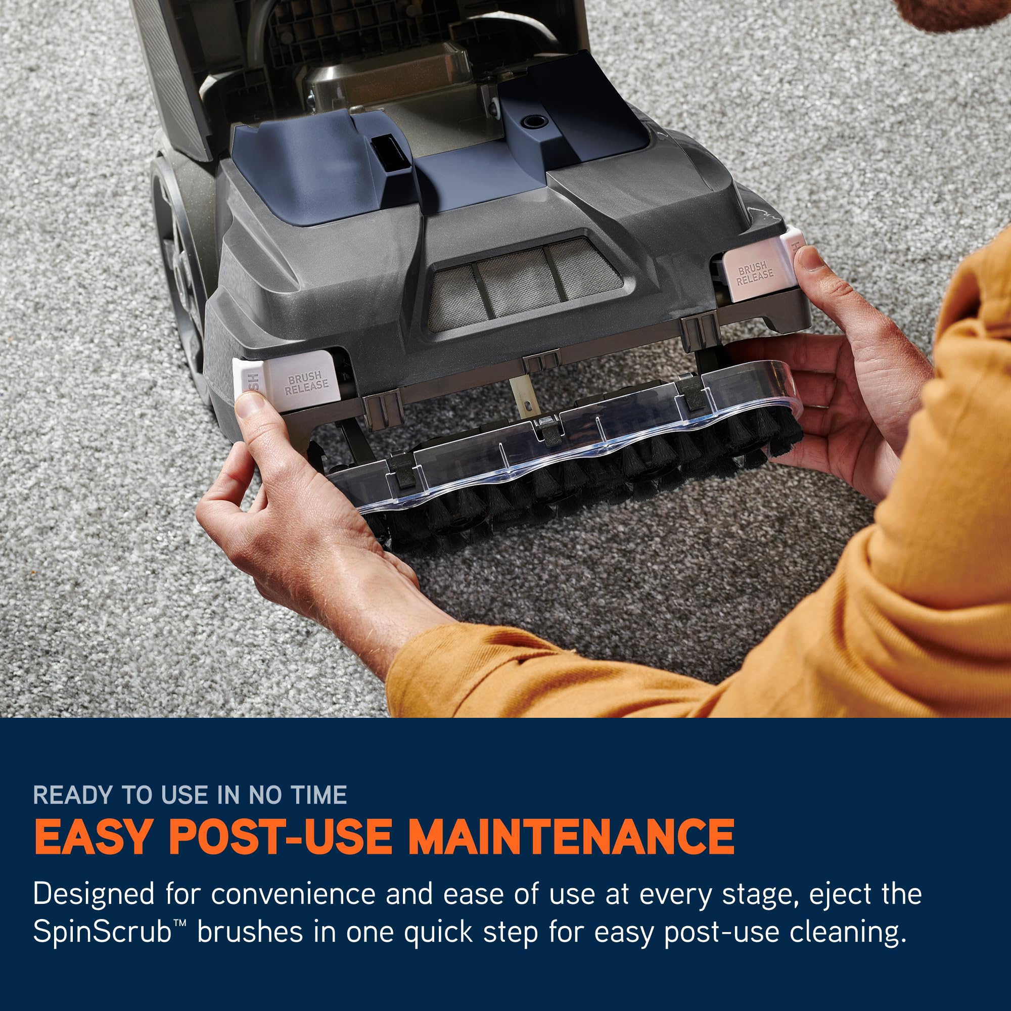 Vax SpinScrub Power Plus Carpet Cleaner Machine, Rug, Upholstery, Car, Stair Upright Shampooer Washer. Handheld Spot Cleaning, SpinScrub and Wash Tool, Solution, 1200W, Grey/Navy Blue, CDCW-SSXA