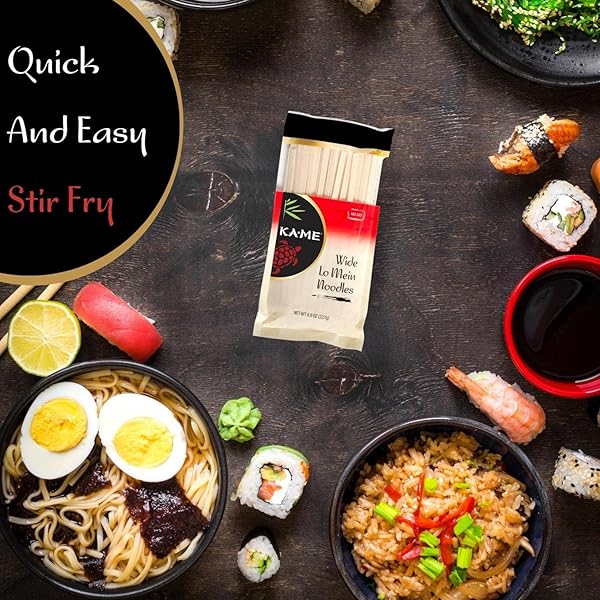 KA-ME CHINESE LO MEIN NOODLES, LOW FAT, 8OZ POUCHES (PACK OF 3) – PERFECT FOR QUICK, AUTHENTIC, AND DELICIOUS MEALS.