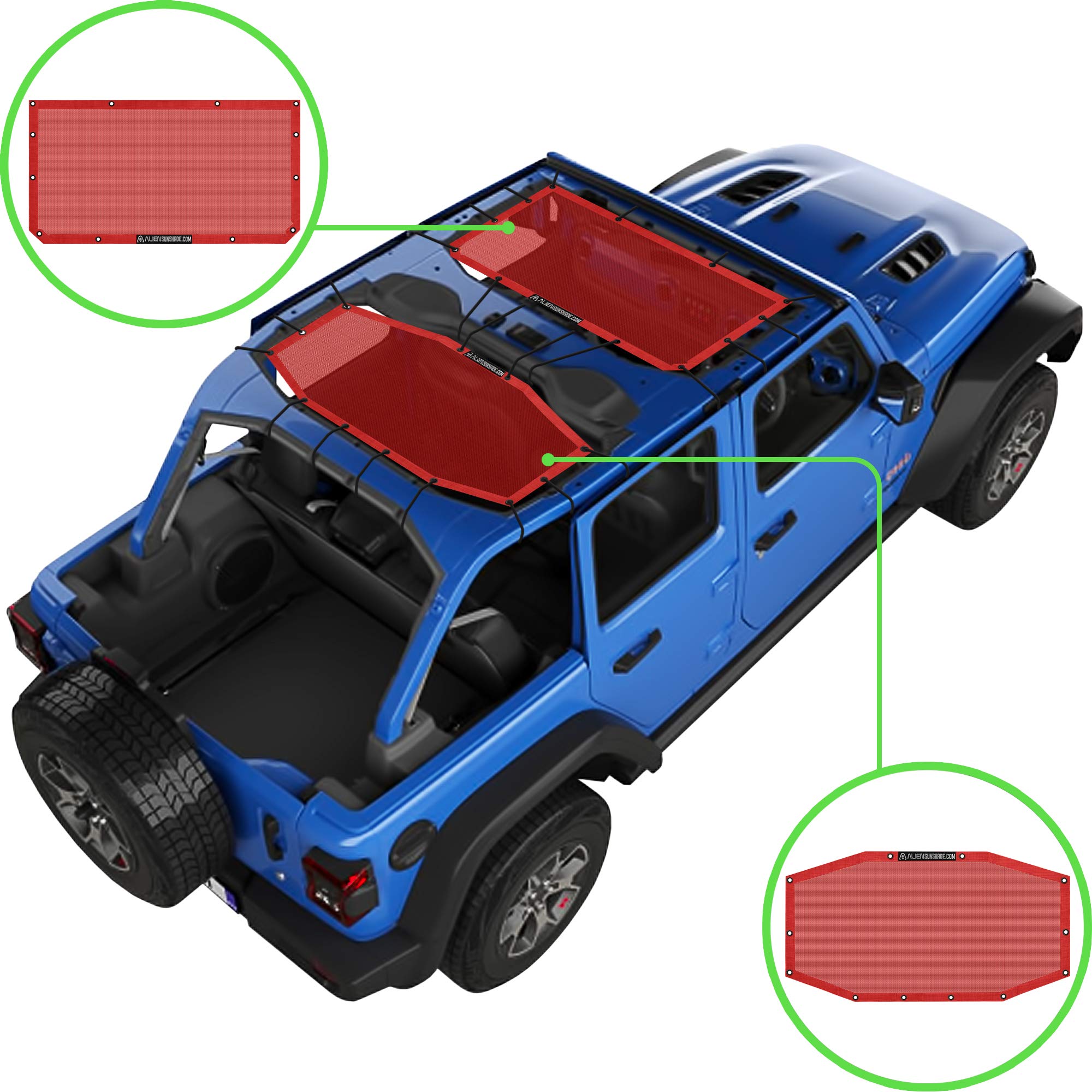 Buy Alien Sunshade Jeep Wrangler JLU (20182021) Front & Rear Mesh