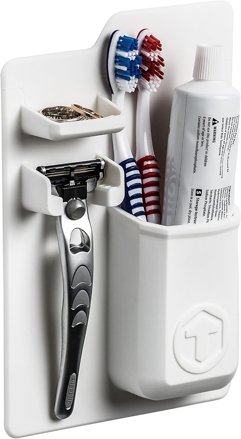 Tooletries - The Harvey (Charcoal), Silicone Waterproof Toothbrush Holder/razor Holder For Small Toiletry Items, Silicone Toiletry Organizer, Shower And Bathroom. Features Silicone Grip Technology: Home & Kitchen
